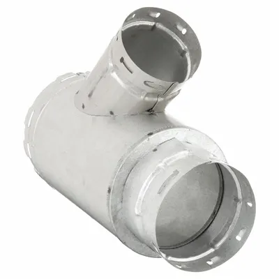 AMERI-VENT Reducer Wye: 5 in Duct, 12 in Lg, Steel, 5 1/2 in Inlet Dia, 4 1/2 in Outlet Dia - Branches