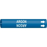 Pipe Marker: Argon, Blue, White, Fits 2 1/2 to 3 7/8 in Pipe O.D., 1 Pipe Markers, With Arrows (MPN 4162-C)