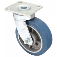 RWM Plate Caster: Swivel, No Brake, Rubber, 8 in Wheel Dia., 2 in Wheel Wd, 9 1/2 in Mounting Ht (MPN 48-RAB-0820-S-EHT)