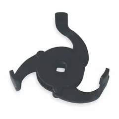 This 3-jaw filter wrench is designed for removing spin-on oil filters from engines and machinery. The three-jaw configuration grips the filter body securely for turning. It features a 3/8 in drive size for use with standard ratchets and tools.
