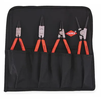 KNIPEX Retaining Ring Plier Set: External/Internal, 0.07 in_0.035 in Tip Dia - Internal & External Retaining-Ring Pliers Sets