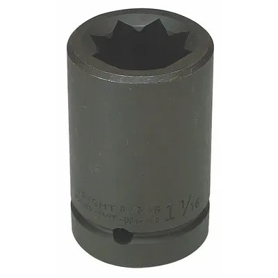 WRIGHT Impact Socket: 1 in Drive Size, SAE, 1 5/8 in Socket Size, 8-Point, Deep - 1" Drive Impact Sockets