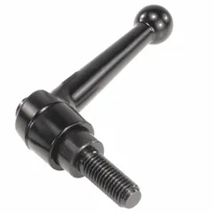 Ball-style adjustable handle with threaded stud, zinc body and steel thread. M16 thread size, 110 mm length. Used for manual clamping, positioning, and adjustment on industrial machinery, jigs, and fixtures.
