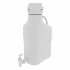 APPROVED VENDOR 5 L Rectangular Plastic Carboy with Bottom Spigot, 83 mm Screw Closure, Autoclavable, Colorless