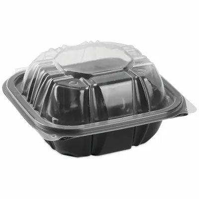PACTIV Disposable Carry-Out Food Container: Plastic, 1 Compartments, 16 oz Capacity - Microwaveable Containers with Lids