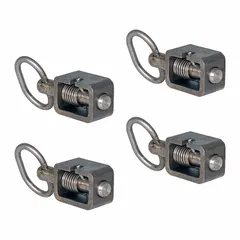 This spring latch features a stainless steel bolt and weld-on mounting for permanent attachment. The 27/32 in bolt length and 5/8 in bolt width suit securing access panels, doors, and hatches on industrial equipment.