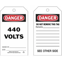 Danger Tags: Black/Red/White, Cable Tie, 10 Tags, Electrical Hazard, 10 PK (MPN 86595)