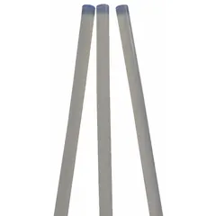 White hot melt adhesive sticks for bonding metal, with secondary compatibility for wood and paper. Each stick measures 4 inches in length and 7/16 inches in diameter, with a melting temperature of 176°F. Supplied in a 6-pack of 6-count packs. Suitable for general purpose assembly, packaging, and light fabrication tasks.