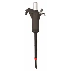 This pump-only unit is a standard dispensing piston drum pump with a polypropylene (PP) suction tube. It delivers a maximum flow rate of 8 gpm and handles fluids with a maximum viscosity of 50 SUS. Suitable for transferring oils, chemicals, and other low-viscosity fluids from drums or containers.