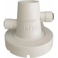This quick-connect water filter head is designed for appliance water filtration systems, providing a secure mounting point for replacement cartridges. With a 3/8 in quick-connect connection, overall height of 5 1/4 in, and width of 3 7/8 in, it is suited for use in commercial and industrial applications such as equipment cooling, beverage dispensing, or process water treatment