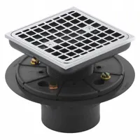KOHLER Shower Drain: 6 1/2 in Overall Dia, 4 5/8 in Grate Size, 3 in Nominal Pipe Size, Threaded (MPN K-9136-CP)