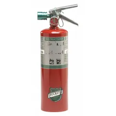 Class BC fire extinguisher rated 5B:C, using HCFC agent. Suitable for flammable liquid and electrical fires in commercial and industrial settings. 5 lb capacity.