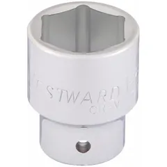 This 3/4" drive hand socket features a 35 mm metric size with a 6-point standard configuration. The chrome finish provides corrosion resistance. Suitable for manual tightening or loosening of hex fasteners using a 3/4" drive ratchet or breaker bar.