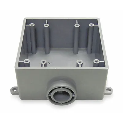 CANTEX Electrical Box: PVC, Rectangular, 2 Gangs, 3/4 in Hub Size, 37.3 cu in Capacity - PVC & Non-Metallic Weatherproof Electrical Boxes