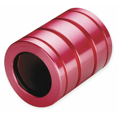 PBC LINEAR Standard Linear Bearing: 1/4 in Inside Dia, 2 5/8 in Lg, FL, Frelon Gold - Closed Linear Plain Bearings for Harsh & Washdown Environments