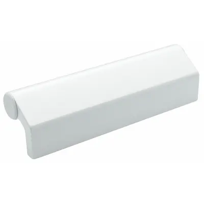 ELESA Pull Handle: Threaded Holes, Aluminum, White, M8 Screw Size, 1.3 in - Standard Pull Handles
