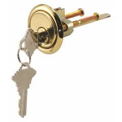 This rim-type conventional core cylinder is constructed of brass and includes the core and two keys. It features a Schlage C keyway and a 5-pin configuration. Suitable for use in commercial or industrial lock assemblies where a rim cylinder is required.