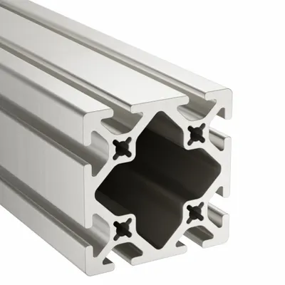 80/20 T-Slot Framing System: 15 Series, 10 ft Lg, 3 in x 3 in, Silver, Quad, Smooth - Square Smooth Inch Profiles