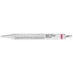 Sterile, individually wrapped serological pipette made of polystyrene. Short pipette type with 25 mL capacity and 0.5 mL graduation increments. Used for precise liquid handling in laboratory applications such as cell culture, media dispensing, and serial dilutions.