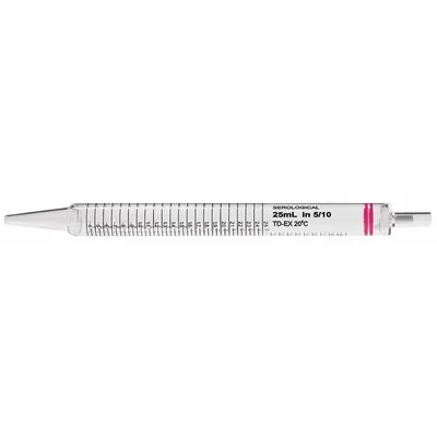 CELLTREAT Serological Pipette: 25 mL Capacity, 0.5 mL Graduation Increments - Sterile Seroligcal Pipettes