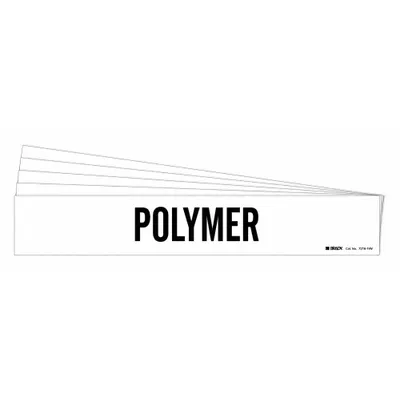 BRADY Pipe Marker: Polymer, White, Black, Fits 8 in and Larger Pipe O.D., 1 Pipe Markers - Polymer Adhesive Pipe Markers