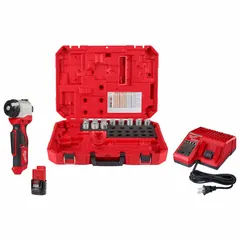 This cable stripper kit is designed for stripping aluminum conductors. It includes 11 bushings and supports a maximum capacity of 750 kcmil, with a stripping range of 400 MCM. Suitable for use in electrical installations and maintenance tasks involving aluminum wiring.