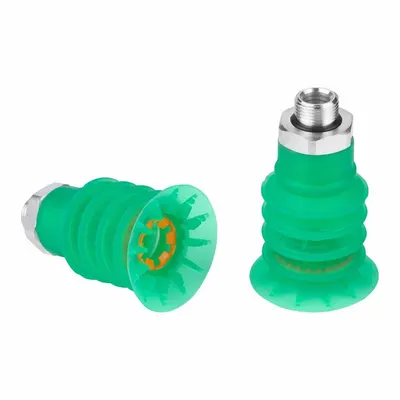 SCHMALZ Vacuum Pad Assembly: Multi-Bellows, 4.5 Folds, G3/8 in Vacuum Port, 52 mm Pad Dia - Multi-Bellows Type Food-Safe Vacuum Pad Assemblies
