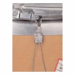 Steel wire-only seal with silver body, 6-inch length and 1/64 mm diameter. Requires removal tool for use. Used for tamper-evident sealing on meters, valves, and industrial equipment.