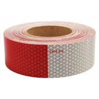 Reflective Tape: Construction/Emergency Vehicles/Trucks and Trailers, Red/White, 2 in Wd, 30 ft Lg (MPN 18804)