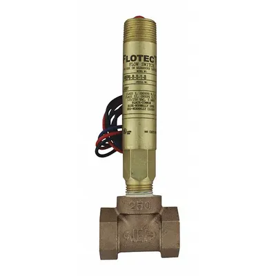 Dwyer Flow Switch: Paddle, 1/2 in/1/4 in/2 in/3/8 in For Pipe Size, Brass, 1 1/4 in NPT - Insertion-Style Hazardous-Location Switches for Liquids