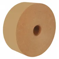 This nonreinforced kraft tape activates with water to form a strong bond on corrugated fiberboard surfaces. It is used for sealing boxes and cartons in shipping and packaging operations. Each roll is 2 3/4 inches wide by 600 feet long, with a 5.6 mil thickness. Supplied in a 10-pack