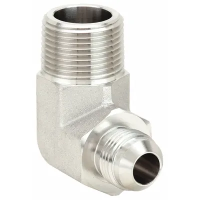 AEROQUIP Hydraulic Hose Adapter: 3/4"-14 Thread Size, 3/4 in x 1/2 in Fitting Size - NPTF-to-JIC 316 Stainless Steel Hydraulic Hose Adapters