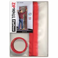 ZIPWALL Standard Door Kit: Door, 4 ft Wd, 7.5 ft Ht, Plastic, Clear, Std Door (MPN ZDS)