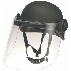 This Level IIIA lightweight helmet features an aramid shell and a Paulson face shield. It includes a suspension system and fits XL hat sizes. Suitable for security and tactical applications requiring ballistic and impact protection.