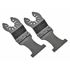 Carbide-tipped plunge cutting blade for oscillating tools with OIS mount. Overall length 1 3/8 in. Suitable for flush cuts, notching, and trimming in wood. Sold as a 2-pack.