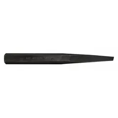 Steel diamond point chisel with a 3/8 in blade width and 7 in overall length. Plain grip handle. Used for cutting or shaping metal, concrete, and masonry by striking with a hammer. Suitable for starting holes or cleaning out corners.