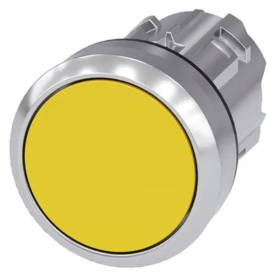 Siemens Flush Push Button: 22 mm Mounting Size, Metallic - Flush-Mount & Recessed Push-Button Operators