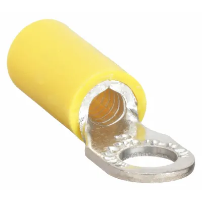 STA-KON Ring Terminal: Yellow, Vinyl Insulation, #10 Stud Size, 12 AWG to 10 AWG Wire Sizes - Insulated Ring Terminals
