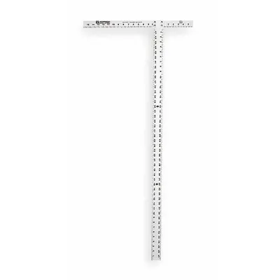 JOHNSON LEVEL Drywall T-Square: 22 in Base Lg, 22 in, 48 in, Clear, Anodized, Aluminum - Drywall Squares