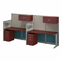 BUSH BUSINESS FURNITURE Modular Cubicle Workstation: 62 7/8 in Overall Ht, 129 in Overall Wd, Cherry (MPN OIAH005HC)