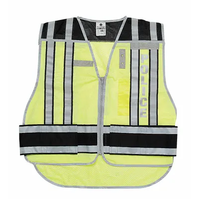 OEM Police Safety Vest, Black/Green, Polyester, MPN 4001BZ-2X-4X