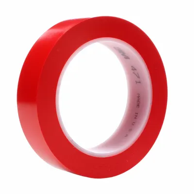 3M Marking Tape: Gen Purpose, Solid, Red, 1 in x 108 ft, 5.2 mil Tape Thick - General Purpose Floor Marking Tape