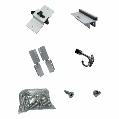 HADRIAN Left Hand Inswing Door Kit: Aluminum - Door Hardware Kits for Bathroom Partitions
