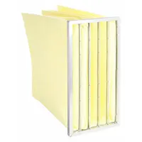 Pocket Air Filter: 24 in x 12 in x 22 in, MERV 14, Yellow, Synthetic, 5 Pockets