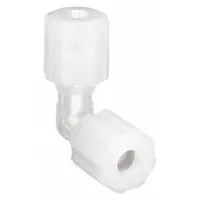 PARGRIP Compression Fitting Elbow: 3/8 in OD x 3/8 in OD Size, Compression x Compression, PFA (MPN GEC-6)