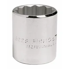 This 3/8" drive hand socket features a 19/32" socket size with a 12-point configuration and chrome finish. Designed for tightening or loosening hex fasteners in general maintenance and repair tasks.