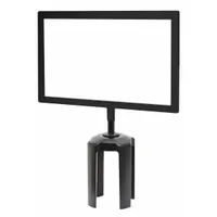 Steel sign frame with black finish designed for mounting on Tensabarrier posts. Accommodates two sheets of acrylic for displaying signage in crowd control and queue management applications