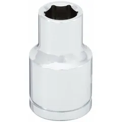 This WESTWARD socket features a 1/2" drive size and a 5/8" socket size with a 6-point standard configuration. Constructed from chrome material, it is designed for use with SAE hex fasteners. The flex design allows access to fasteners in confined spaces, making it suitable for automotive, industrial, and mechanical applications.