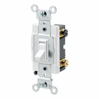 LEVITON Toggle Framed Double-Pole, 20 Amp: Toggle Switch, Double Pole, Maintained, White, 20 A (MPN 54522-2W)