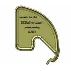 Flow rack slot guide made from polypropylene. Measures 3/4 in x 2 3/4 in x 3 1/2 in. Used to separate and organize items on flow racks or shelving, preventing product mixing and maintaining lane discipline in storage applications.